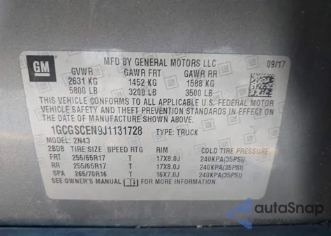 2018 Chevrolet Colorado Lt z USA, uszkodzony, nr VIN 1GCGSCEN9J1131728